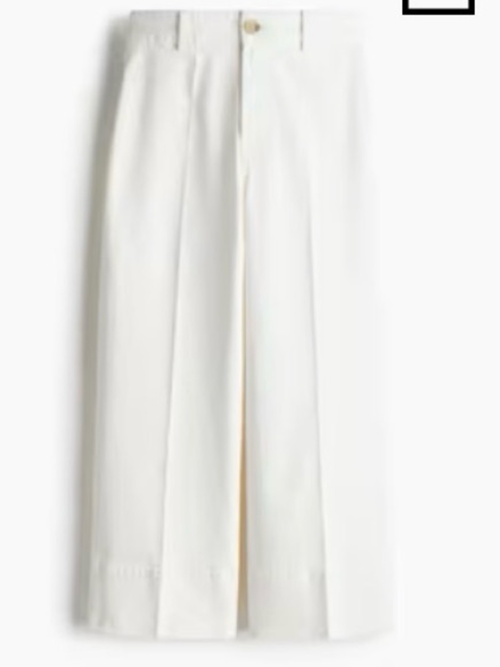 H&M HIGH RISE WIDE LEG CROPPED JEANS WHITE. 4.  NWT.